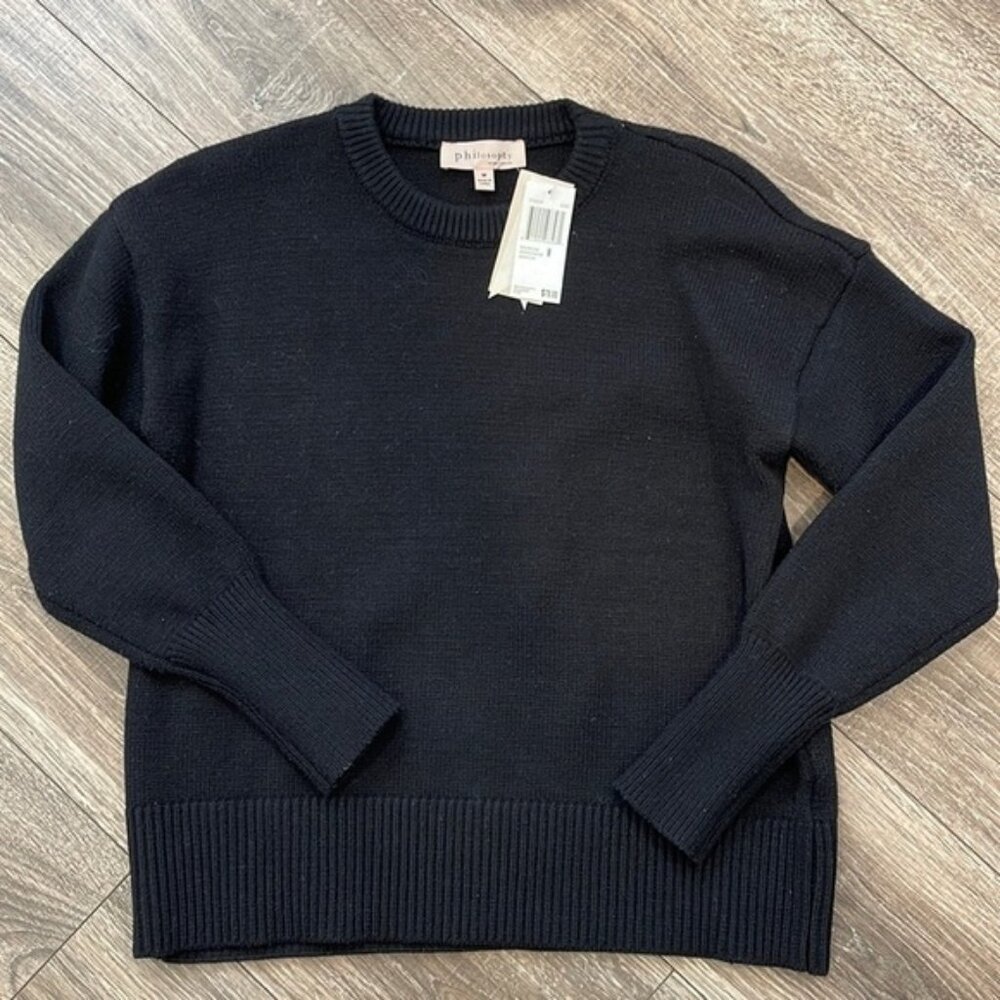 Philosophy Basic Black Sweater size Medium (NWT) - image 2